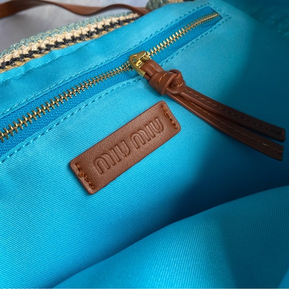 Miu Miu Multicolor Braided Large Shoulder Tote Bag - Picture 2 of 6